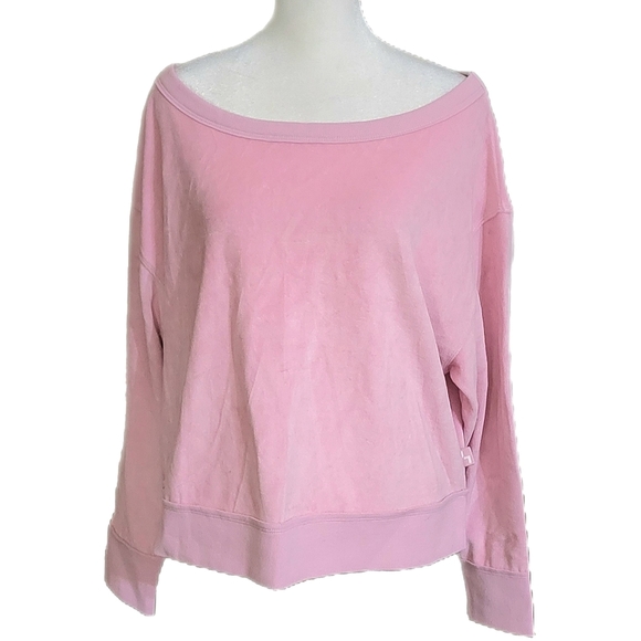 JoyLab Tops Nwt Joy Lab Pink French Terry Wide Neck Cold Shoulder